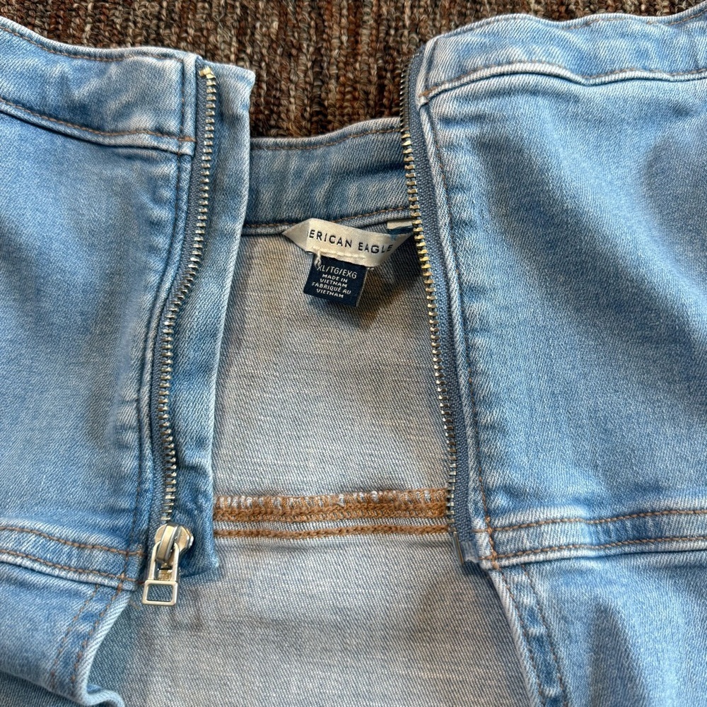 NWOT American Eagle Denim Zip-Front Tube Top Size XL - Picture 5 of 6